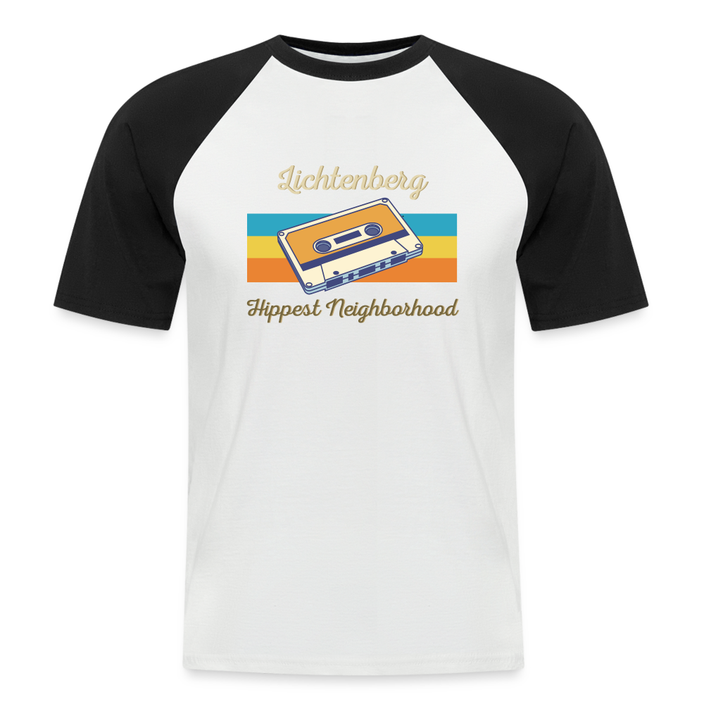 Lichtenberg Hippest Neighborhood - Männer Baseball T-Shirt - Weiß/Schwarz