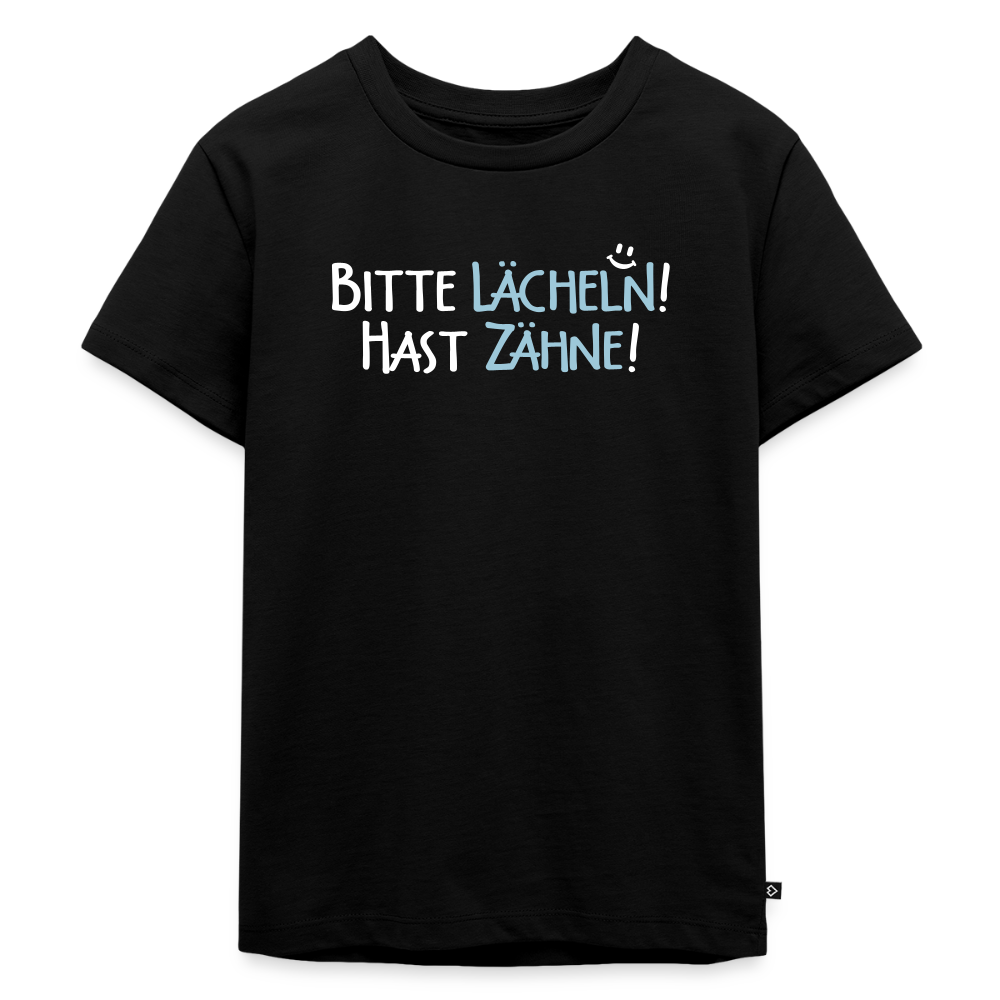 Bitte lächeln! Hast Zähne! - Kinder Premium T-Shirt - Schwarz