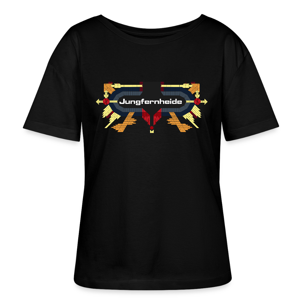 Jungfernheide - Relaxed Rundhals Frauen Bio-T-Shirt - Schwarz