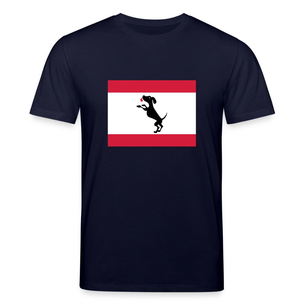 Berliner Flagge mit Hund - Unisex Bio T-Shirt - Navy