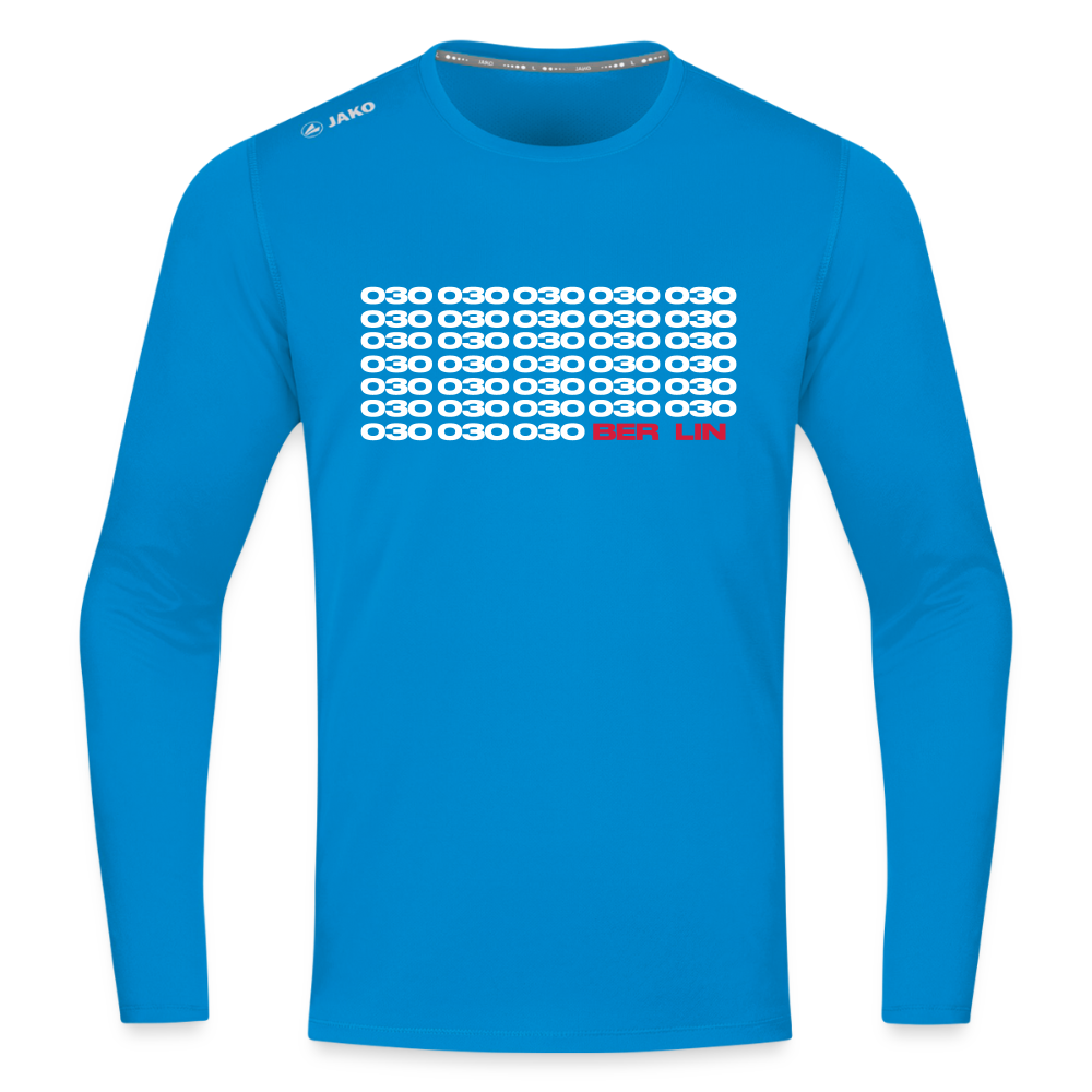 030 Berlin - Männer Sport Langamshirt - Saphirblau