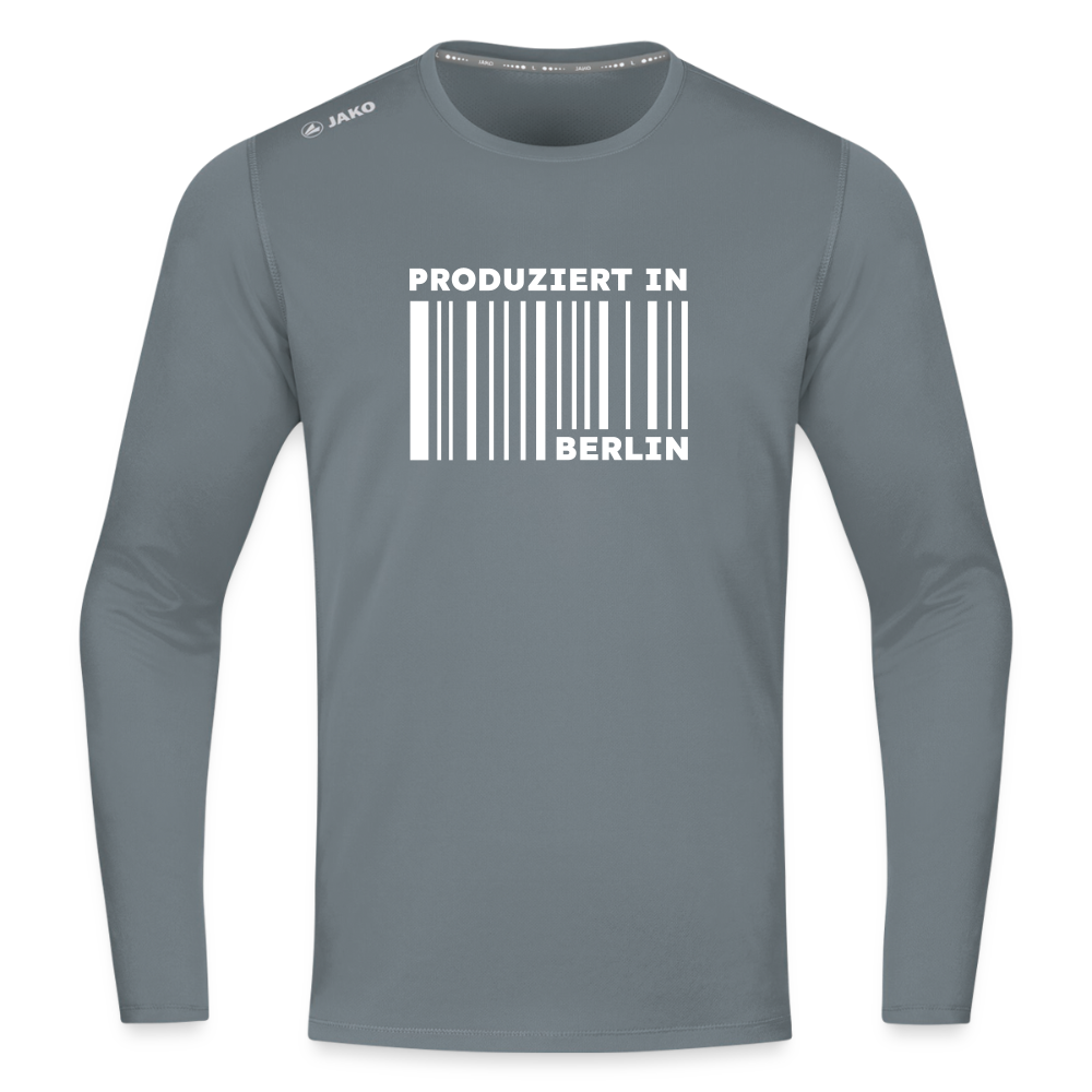 PRODUZIERT IN BERLIN - Männer Sport Langamshirt - Grau