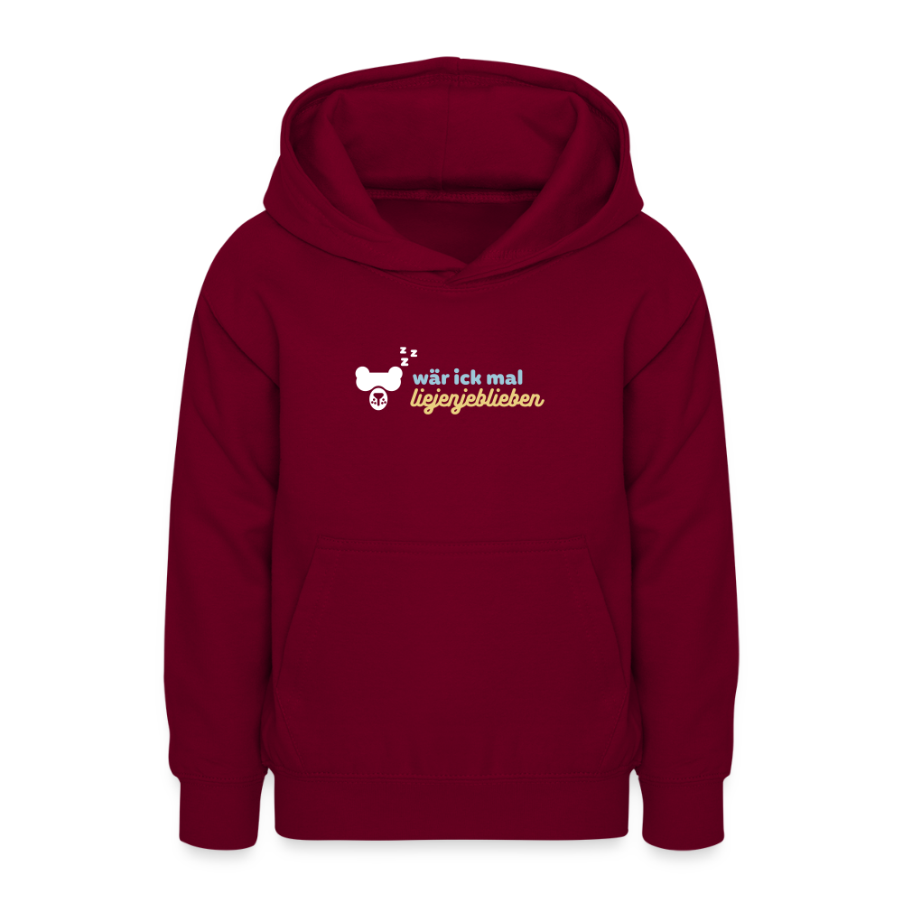 wär ick mal liejenjeblieben - Teenager Hoodie - Bordeaux