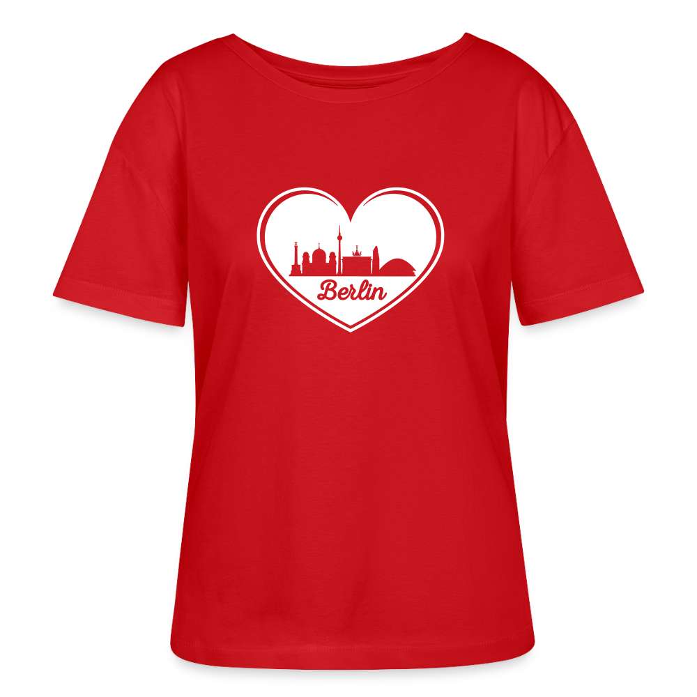 I love Berlin weiß - Relaxed Rundhals Frauen Bio-T-Shirt - Rot