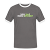 Nich faul! Energieeffizient! - Männer Ringer T-Shirt - Dunkelgrau/Weiß