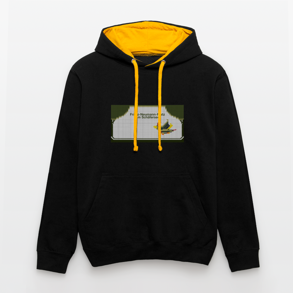 Franz-Neumann-Platz - Kontrast Hoodie - Schwarz/Gold