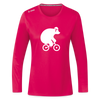 Fahrradbär - Frauen Sport Langarmshirt - dunkles Pink
