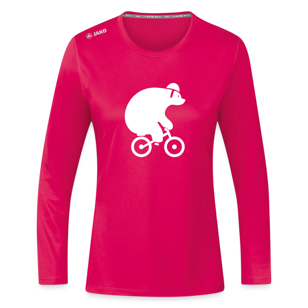 Fahrradbär - Frauen Sport Langarmshirt - dunkles Pink
