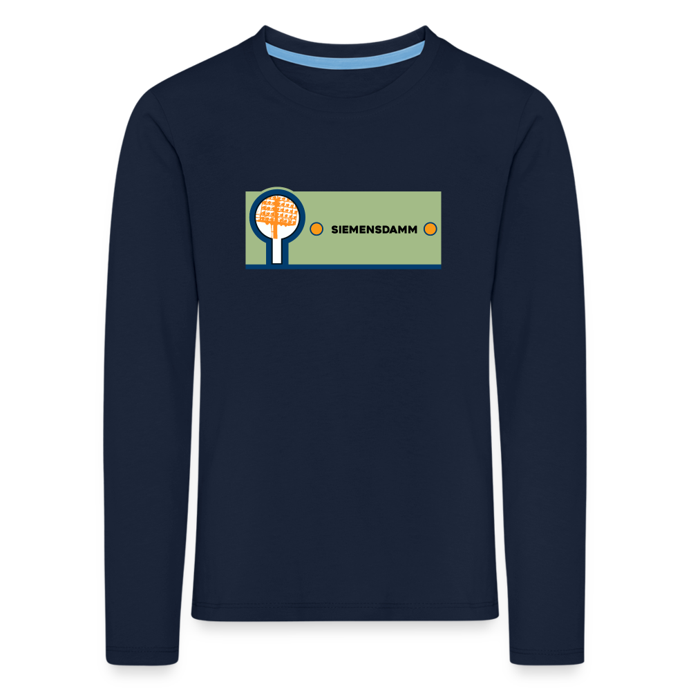 Siemensdamm - Kinder Langarmshirt - Navy