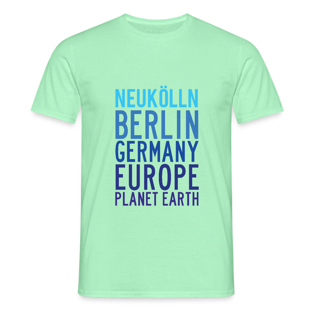 Neukölln Planet Earth - Männer Premium T-Shirt - Mintgrün