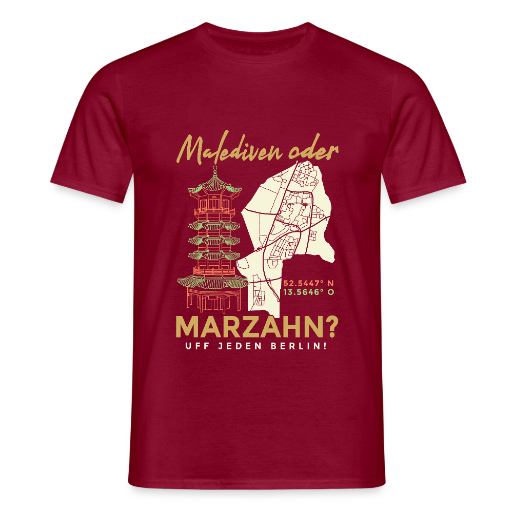 Malediven Oder Marzahn - Männer Premium T-Shirt - Ziegelrot