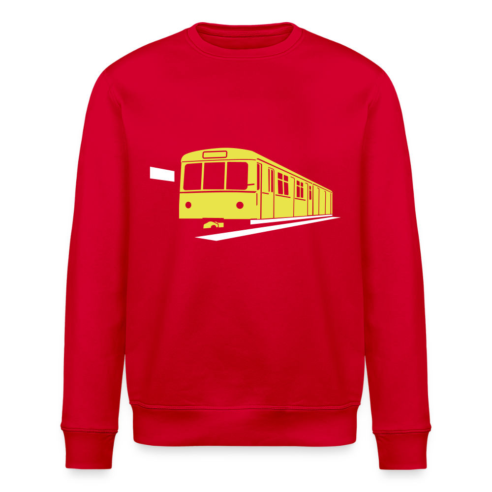 Die U-Bahn kommt - Unisex Bio Sweatshirt - Rot