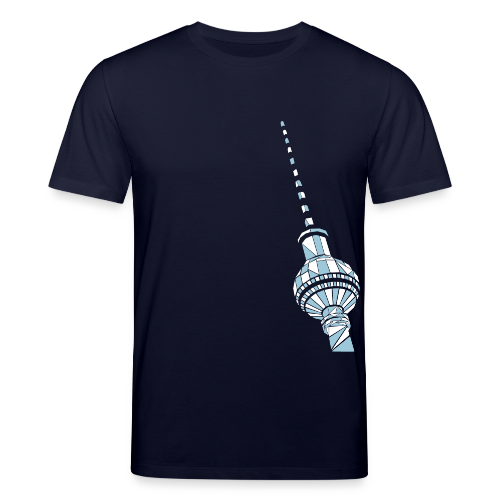 Fernsehturm Geometrie - Unisex Bio T-Shirt - Navy