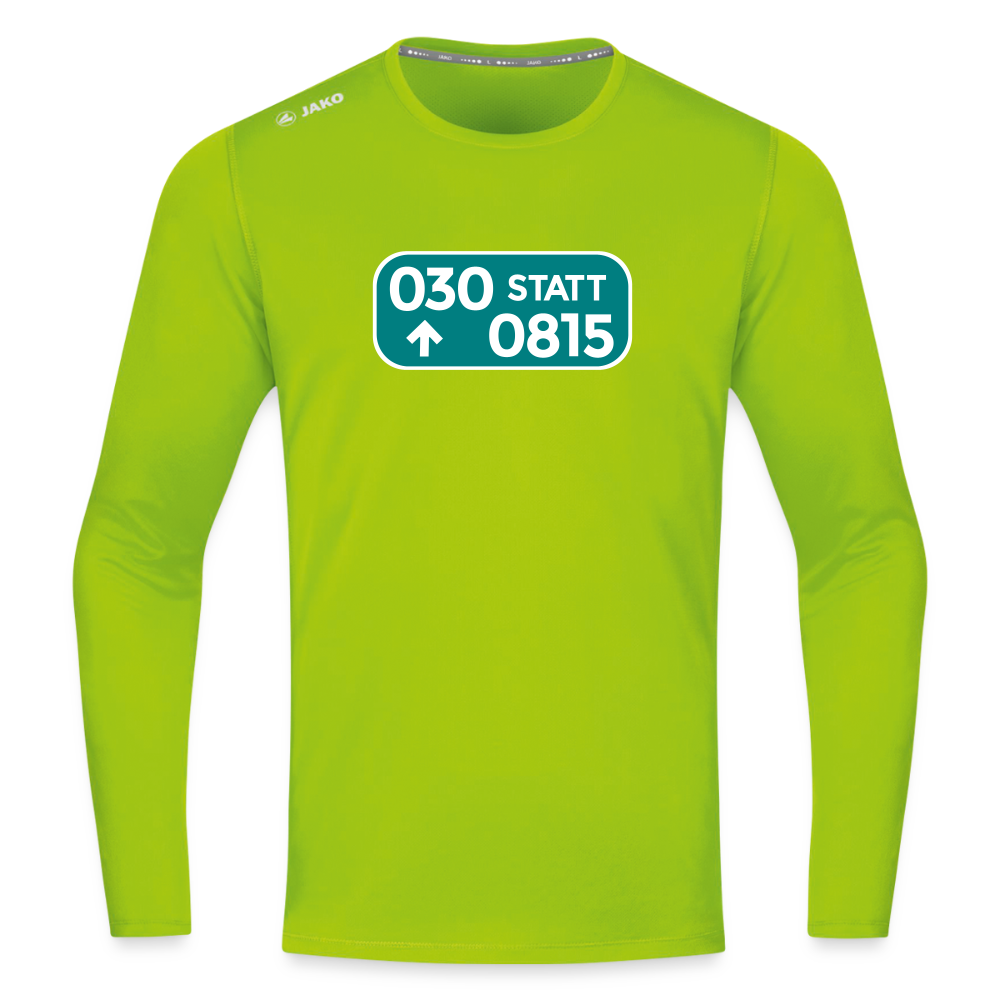 030 statt 0815 - Männer Sport Langamshirt - Neongrün