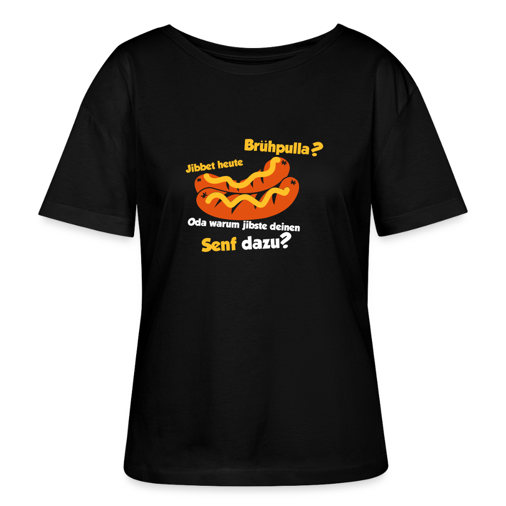 Jibbet Brühpulla - Relaxed Rundhals Frauen Bio-T-Shirt - Schwarz