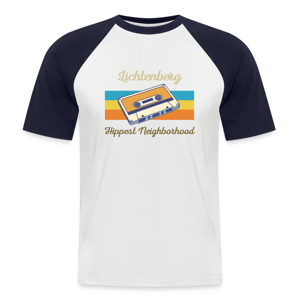 Lichtenberg Hippest Neighborhood - Männer Baseball T-Shirt - Weiß/Navy