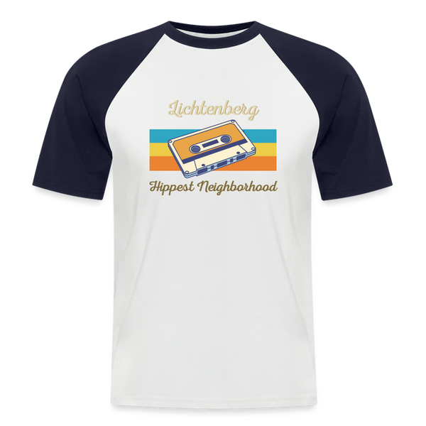 Lichtenberg Hippest Neighborhood - Männer Baseball T-Shirt - Weiß/Navy