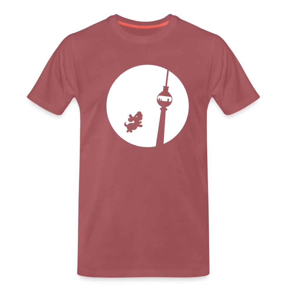 Hund am Fernsehturm - Männer Premium T-Shirt - washed Burgundy