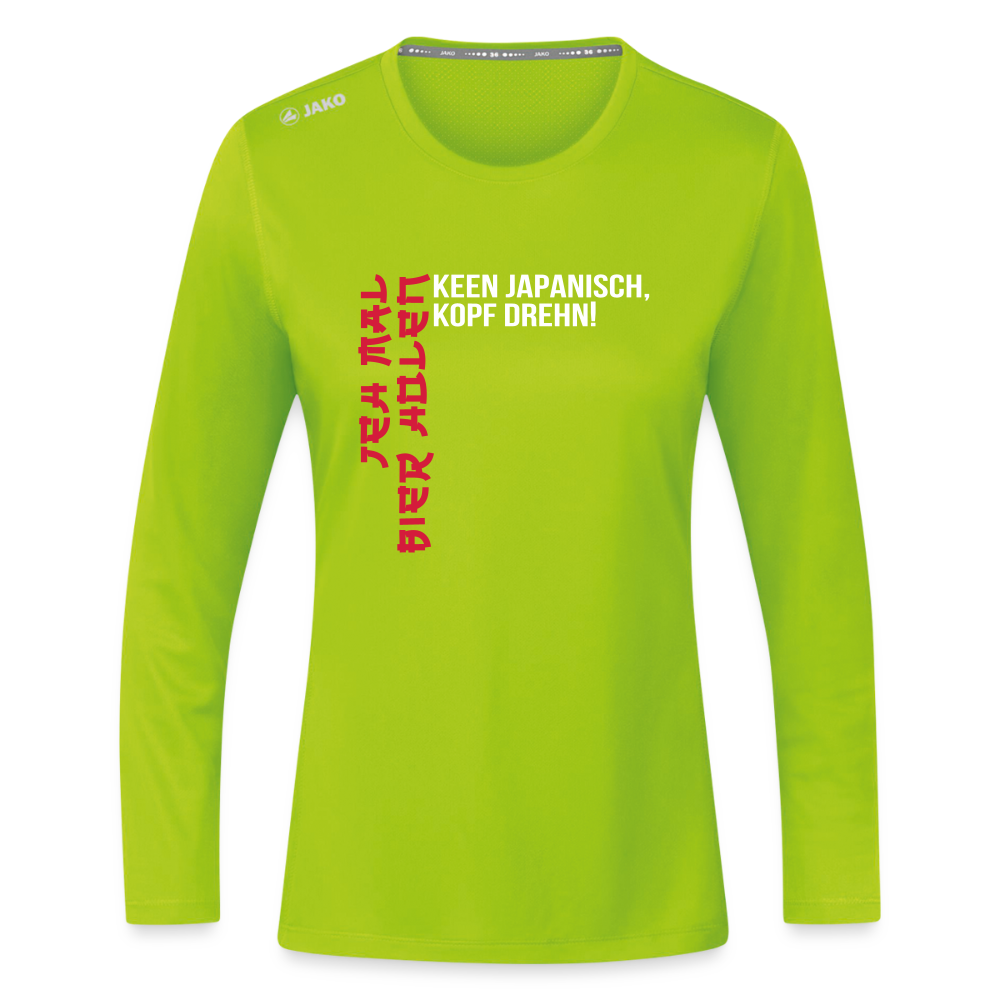 Jeh mal Bier holen! - Frauen Sport Langarmshirt - Neongrün