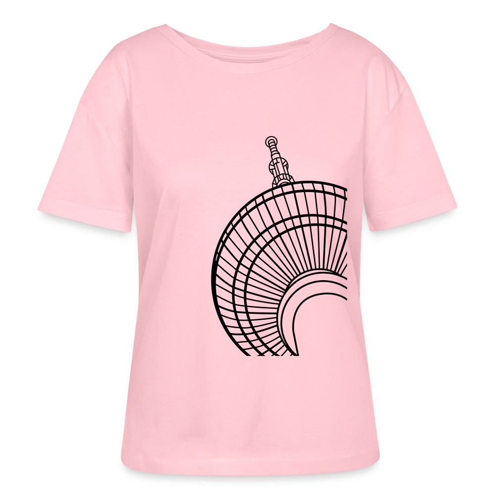 Der Turm von unten - schwarz - Relaxed Rundhals Frauen Bio-T-Shirt - Hellrosa