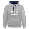Opa wees allet - Kontrast Hoodie - Grau meliert/Navy