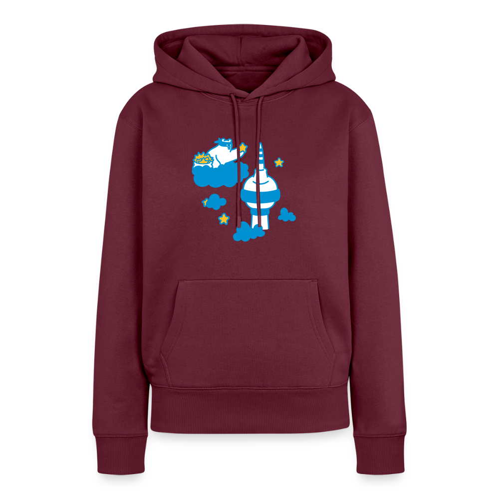 Berliner Bär bei Nacht - Frauen Premium Hoodie - Burgunderrot