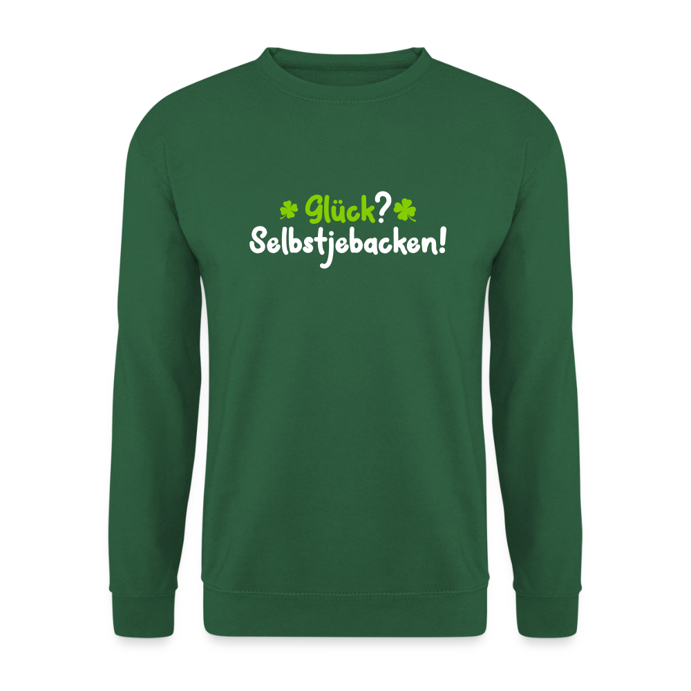 Glück? Selbstjebacken - Unisex Pullover - Grün