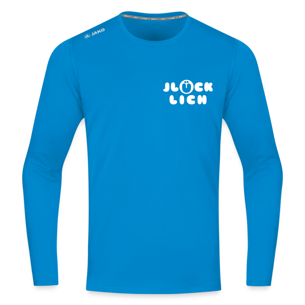 Jlücklich - Männer Sport Langamshirt - Saphirblau