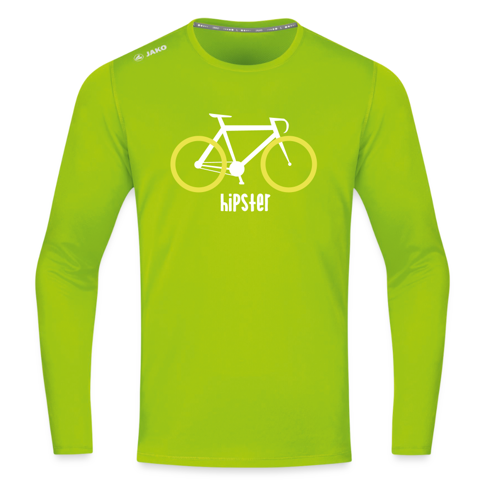 Hipster - Männer Sport Langamshirt - Neongrün