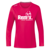 Remix. - Frauen Sport Langarmshirt - dunkles Pink