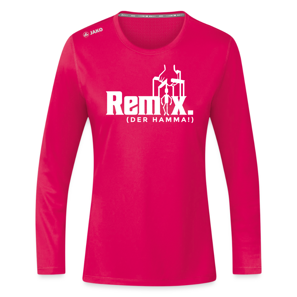 Remix. - Frauen Sport Langarmshirt - dunkles Pink