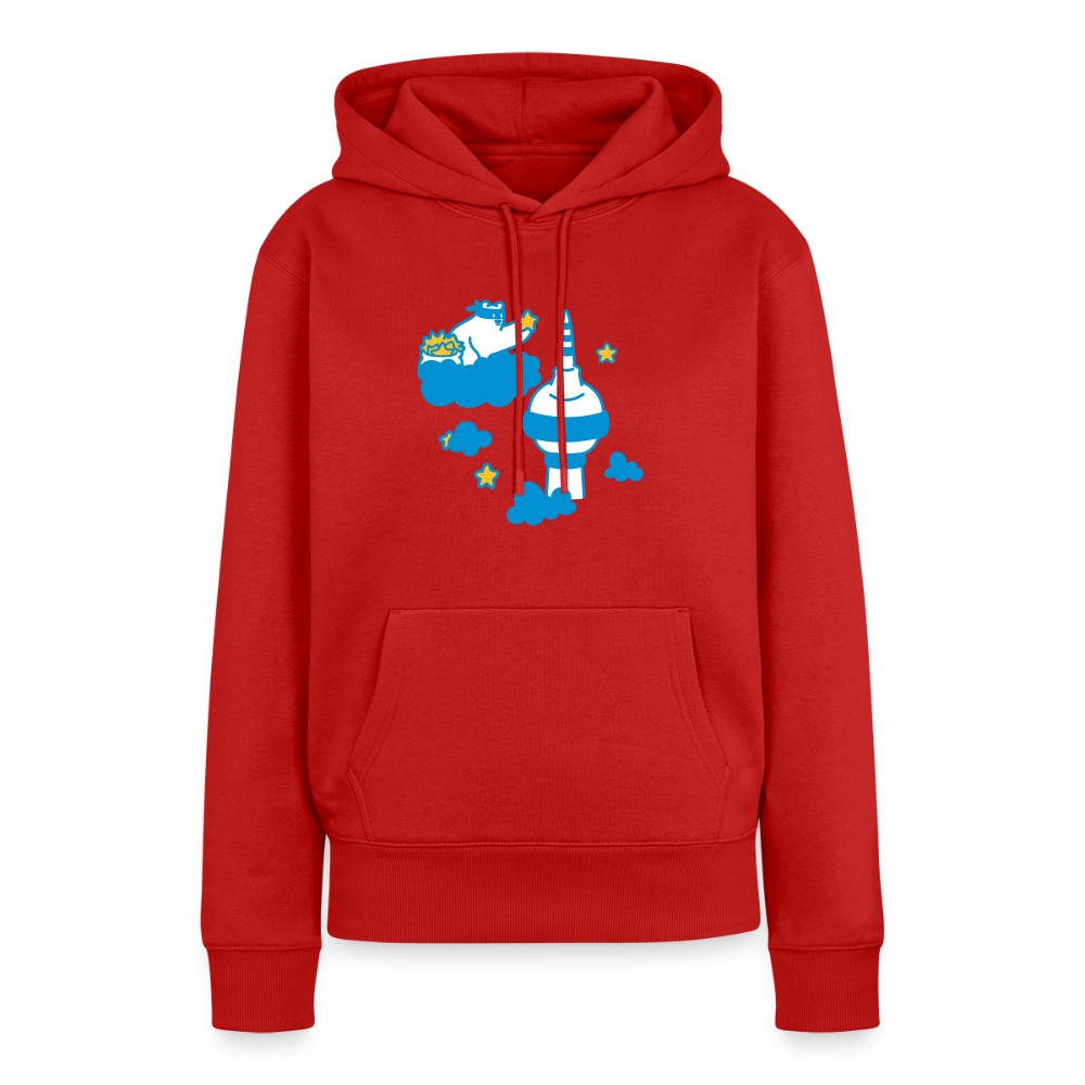 Berliner Bär bei Nacht - Frauen Premium Hoodie - Rot