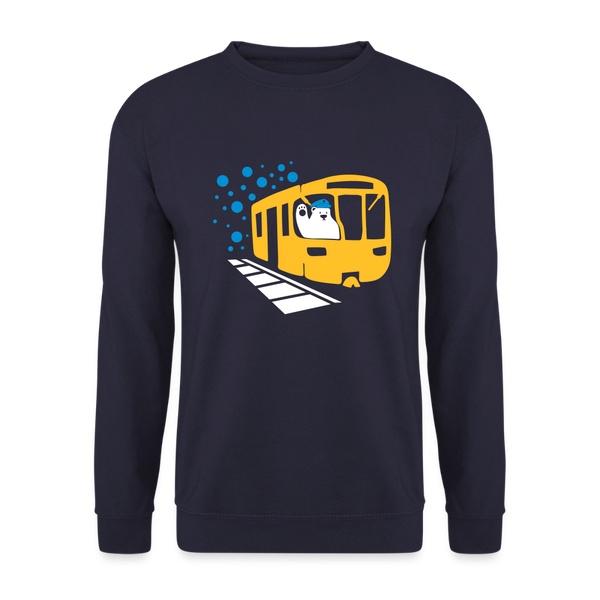 Bär in U-Bahn Kommt - Unisex Pullover - Navy