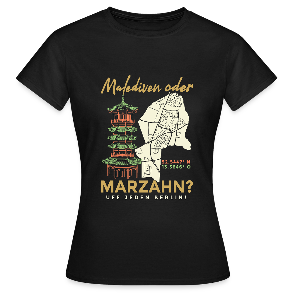 Malediven Oder Marzahn - Frauen Premium T-Shirt - Schwarz