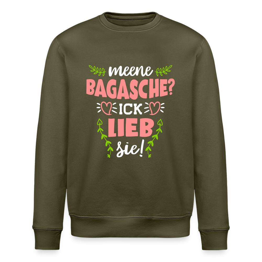 Meene Bagasche Ick Lieb Sie - Unisex Bio Sweatshirt - Khaki