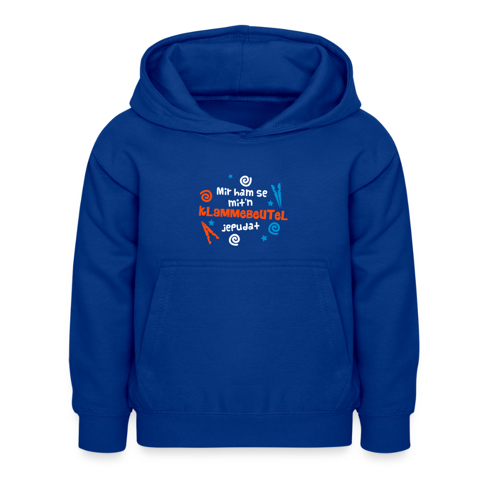 Mit'n Klammabeutel jepudat - Kinder Hoodie - Royalblau