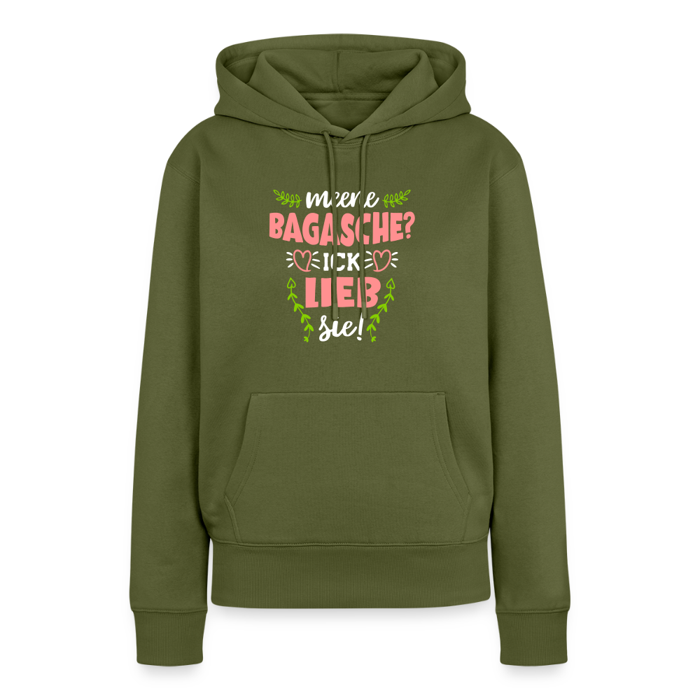 Meene Bagasche Ick Lieb Sie - Frauen Premium Hoodie - Khaki