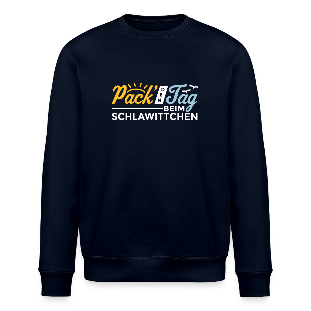 Pack' den Tag beim Schlawittchen - Unisex Bio Sweatshirt - Navy