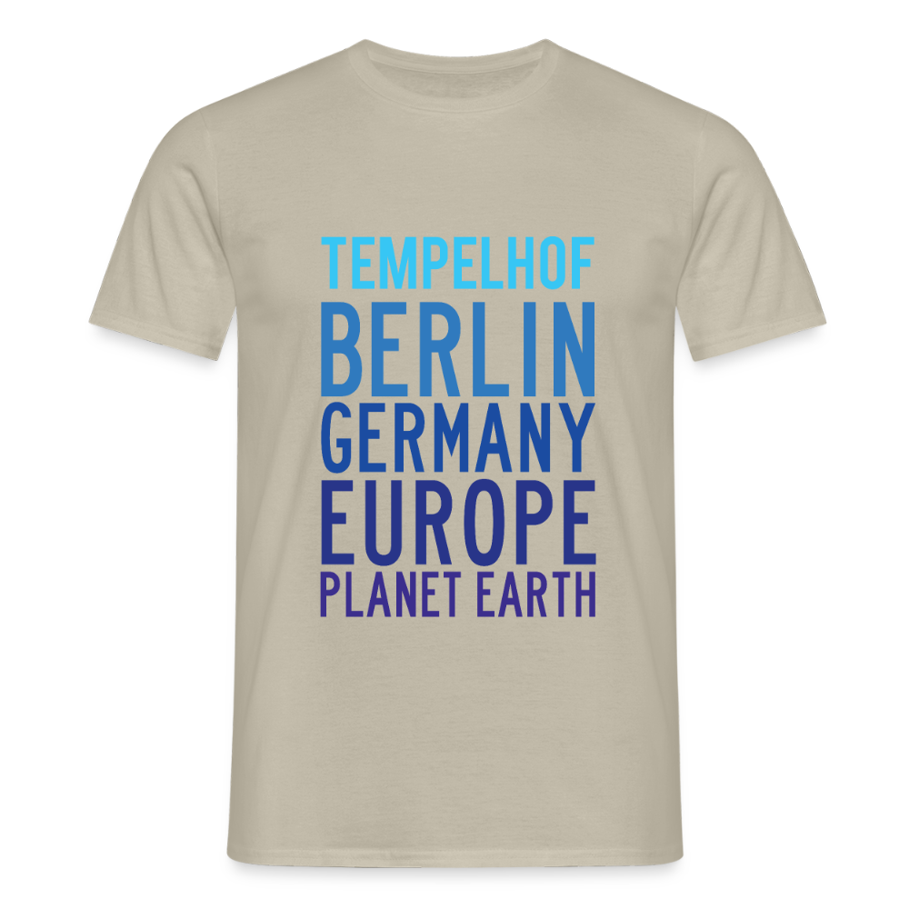 Tempelhof Planet Earth - Männer Premium T-Shirt - Sandbeige