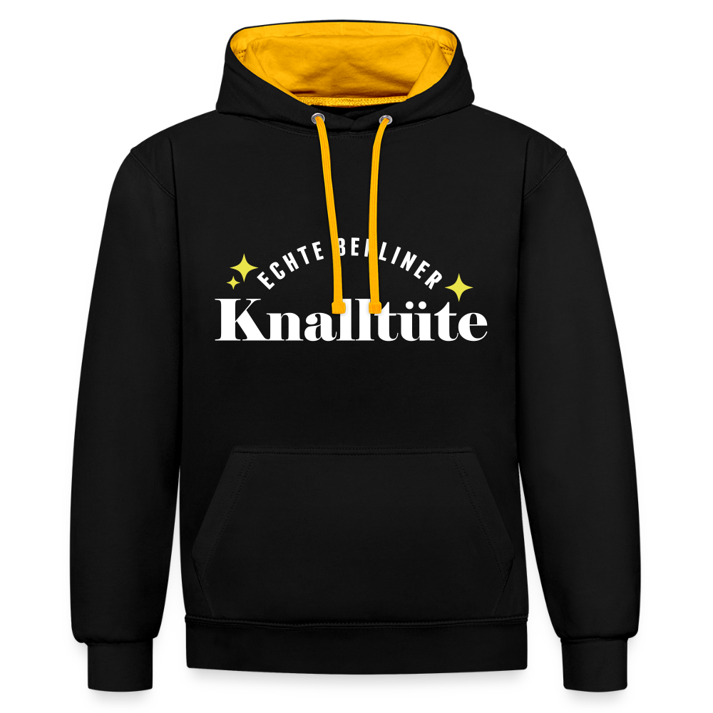 Echte Berliner Knalltüte - Kontrast Hoodie - Schwarz/Gold