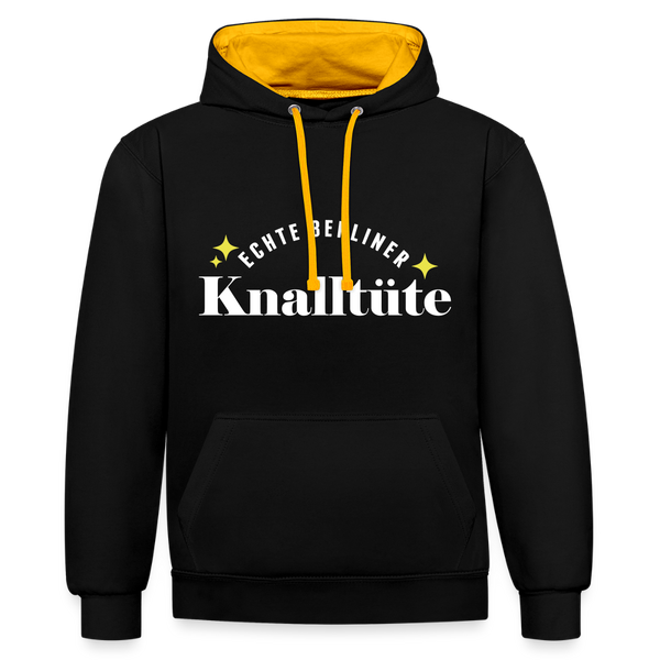 Echte Berliner Knalltüte - Kontrast Hoodie - Schwarz/Gold