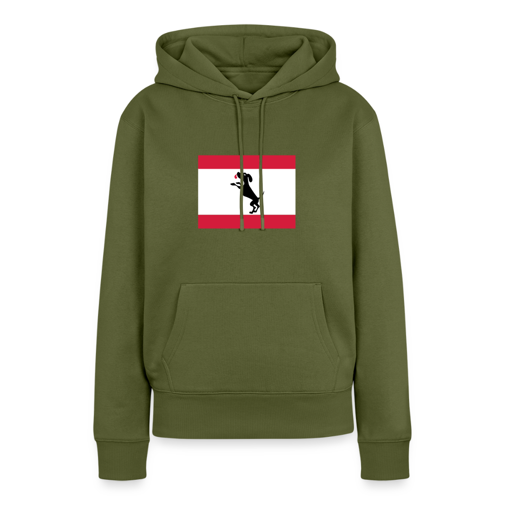 Berliner Flagge mit Hund - Frauen Premium Hoodie - Khaki