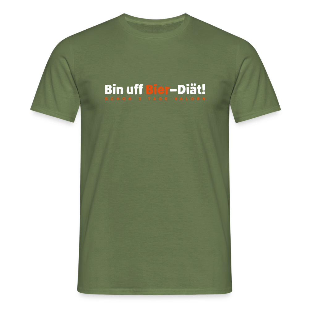 Bin uff Bier-Diät! (schon 3 Tage valorn) - Männer Premium T-Shirt - Militärgrün