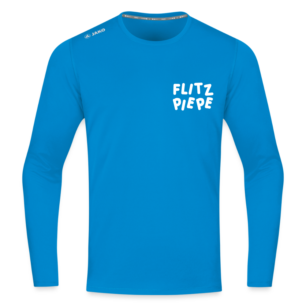Flitzpiepe - Männer Sport Langamshirt - Saphirblau