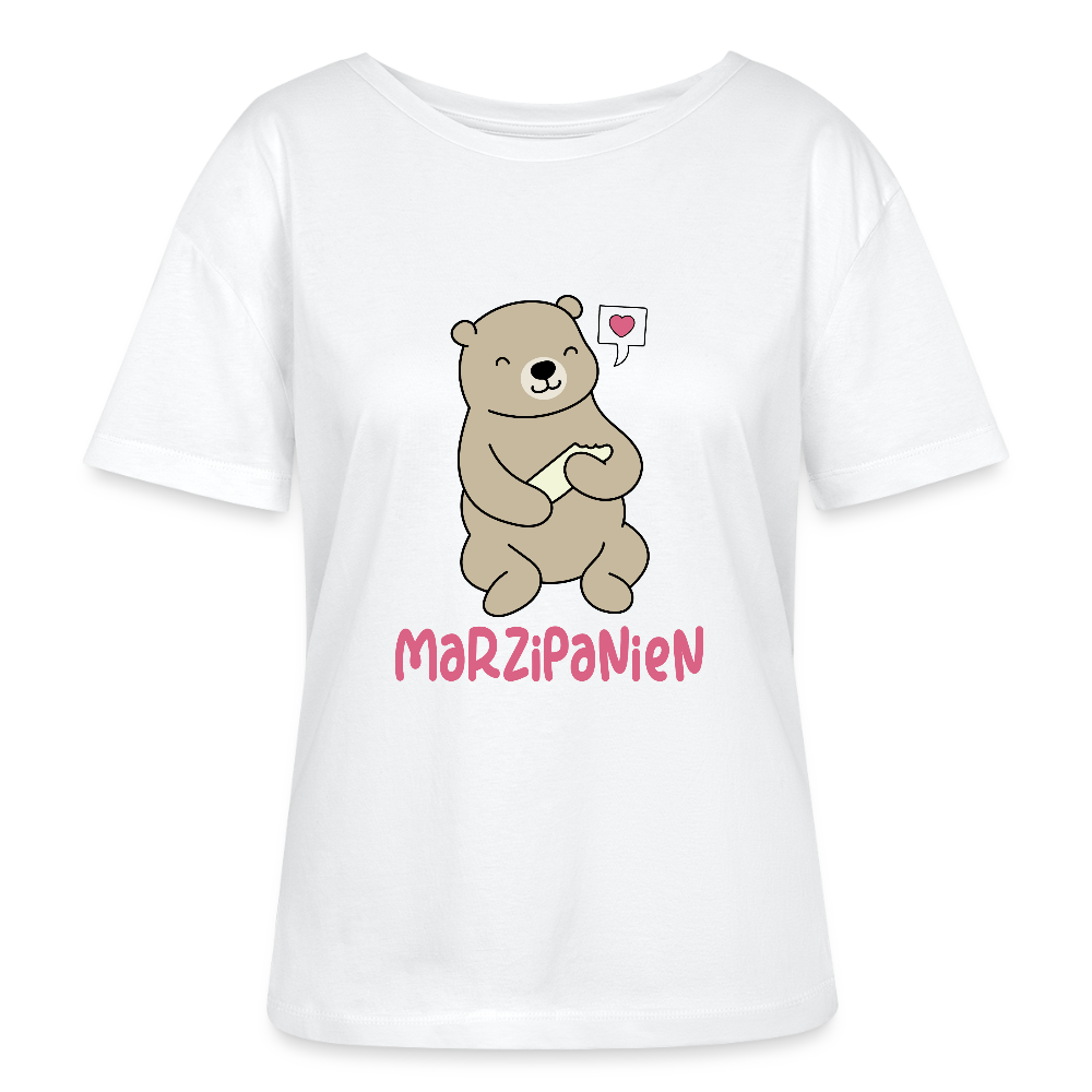 Marzipanien - Relaxed Rundhals Frauen Bio-T-Shirt - Weiß