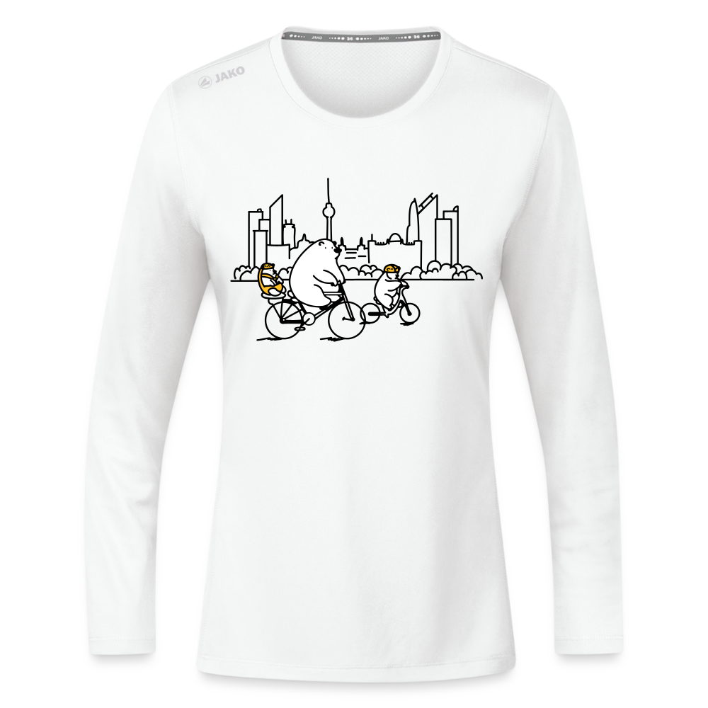 Fahrradtour Berlin - Frauen Sport Langarmshirt - Weiß