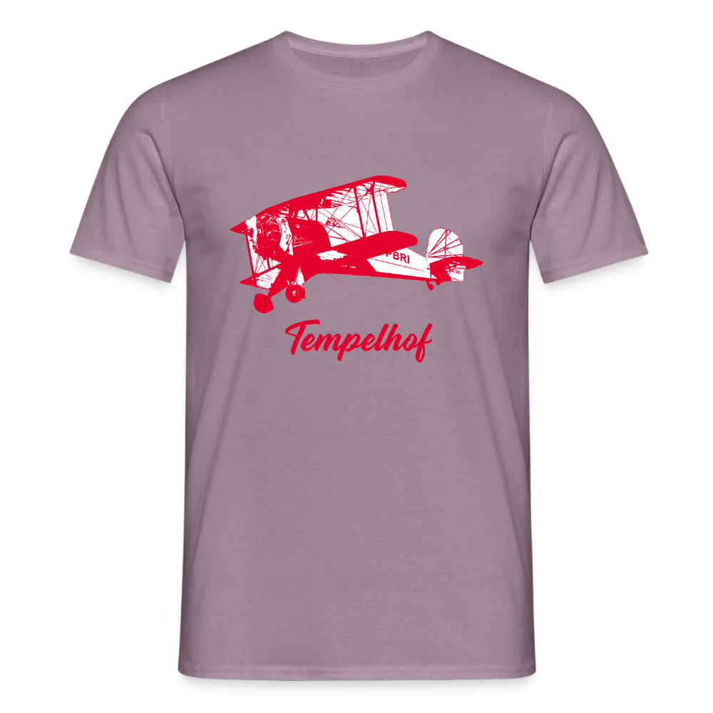 Tempelhof Flugzeug rot - Männer Premium T-Shirt - Lilagrau