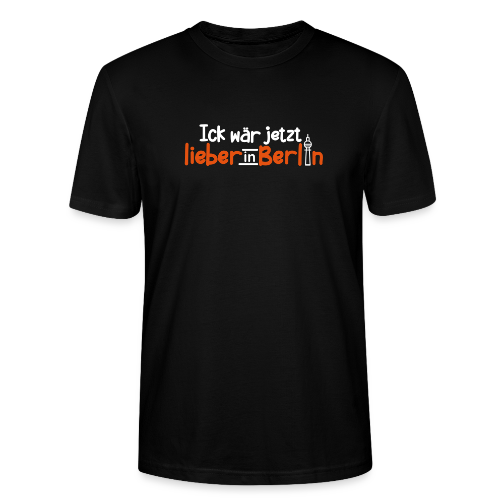 Ick wär jetzt lieber in Berlin - Männer Bio T-Shirt - Schwarz