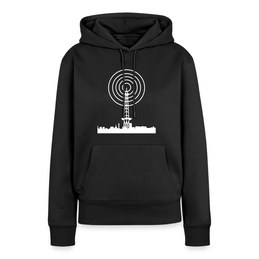 Funkturm im Fokus - Frauen Premium Hoodie - Schwarz