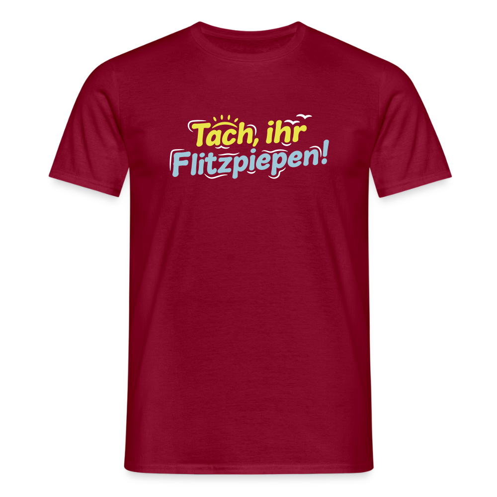Tach, ihr Flitzpiepen! - Männer Premium T-Shirt - Ziegelrot